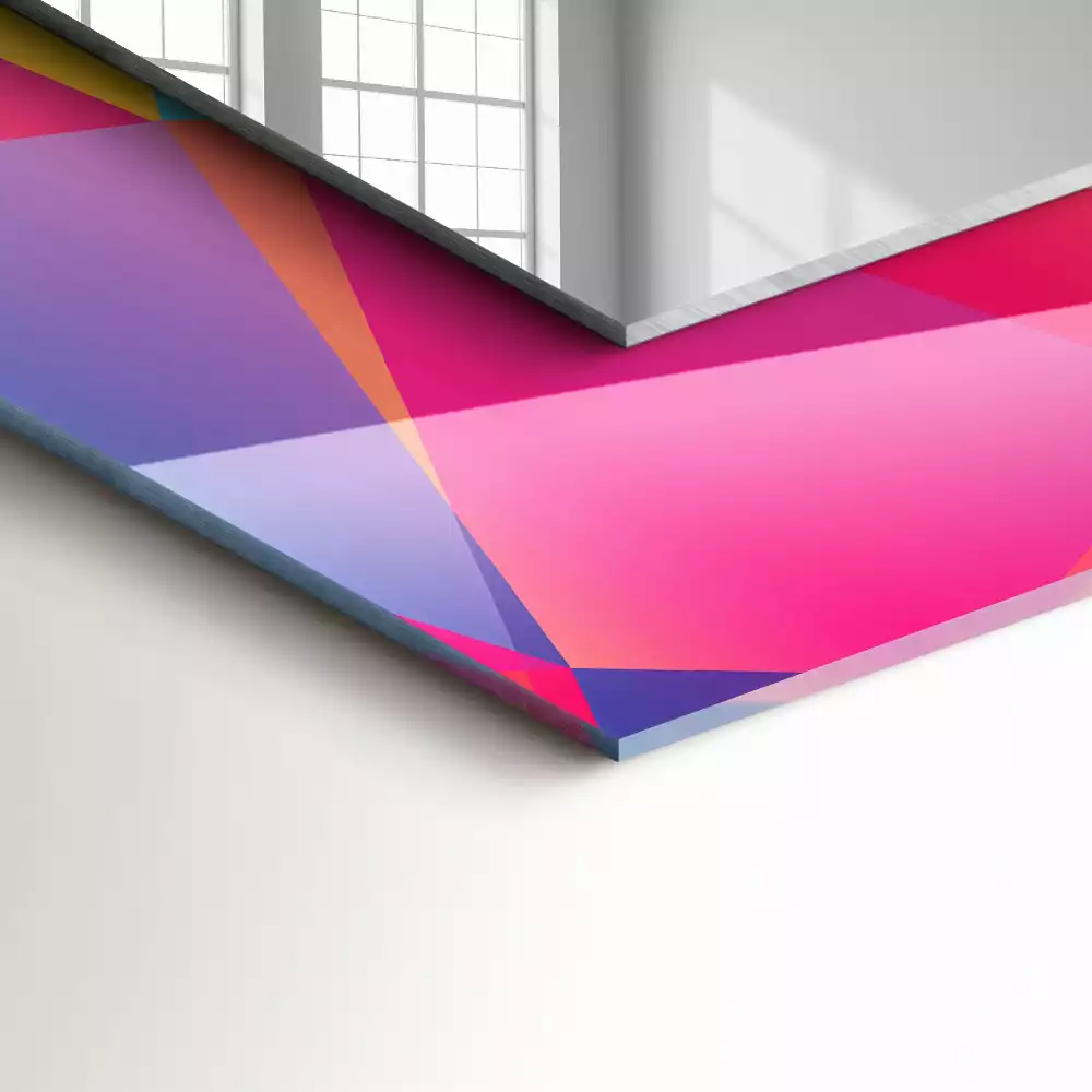 Espejo rectangular estampado Patrones geométricos coloridos