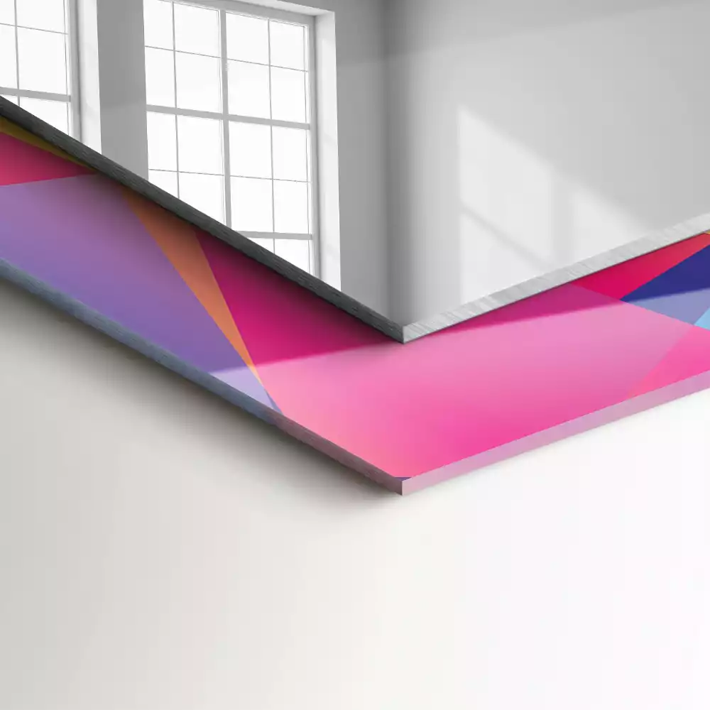 Espejo rectangular estampado Patrones geométricos coloridos
