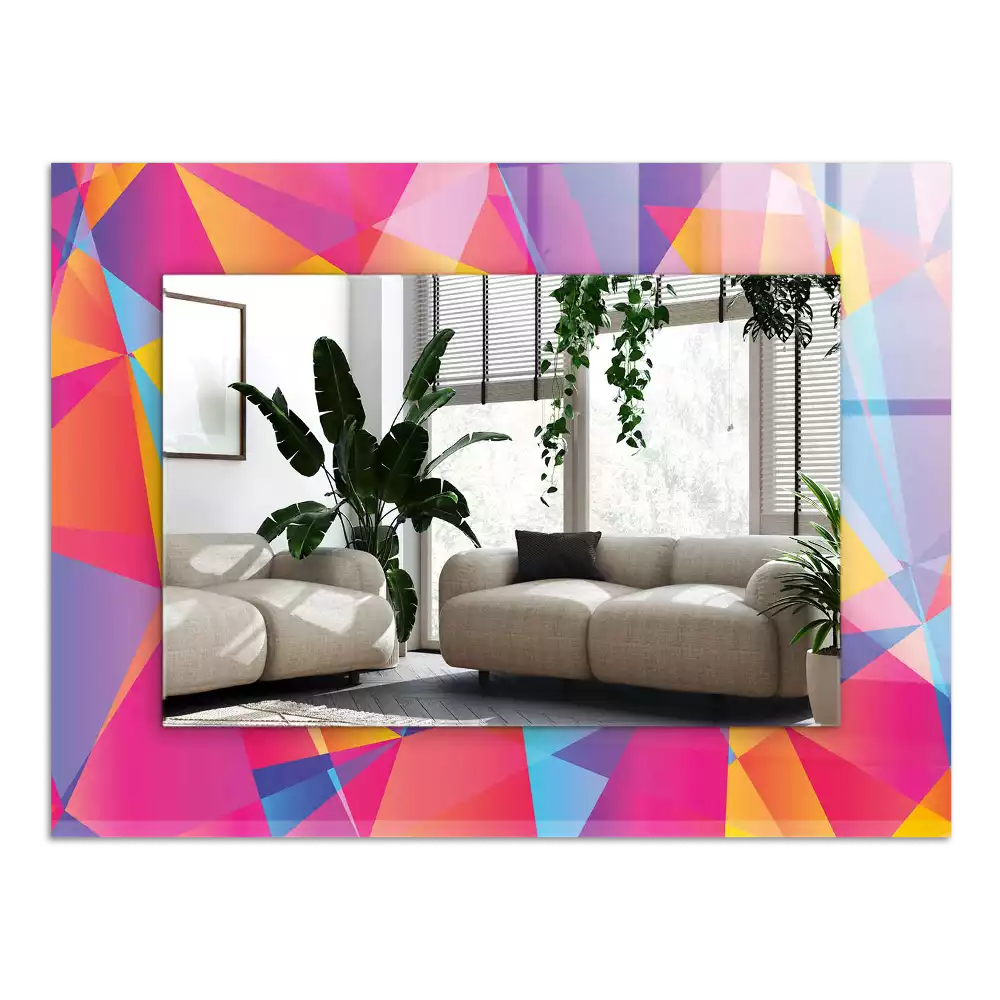 Espejo rectangular estampado Patrones geométricos coloridos