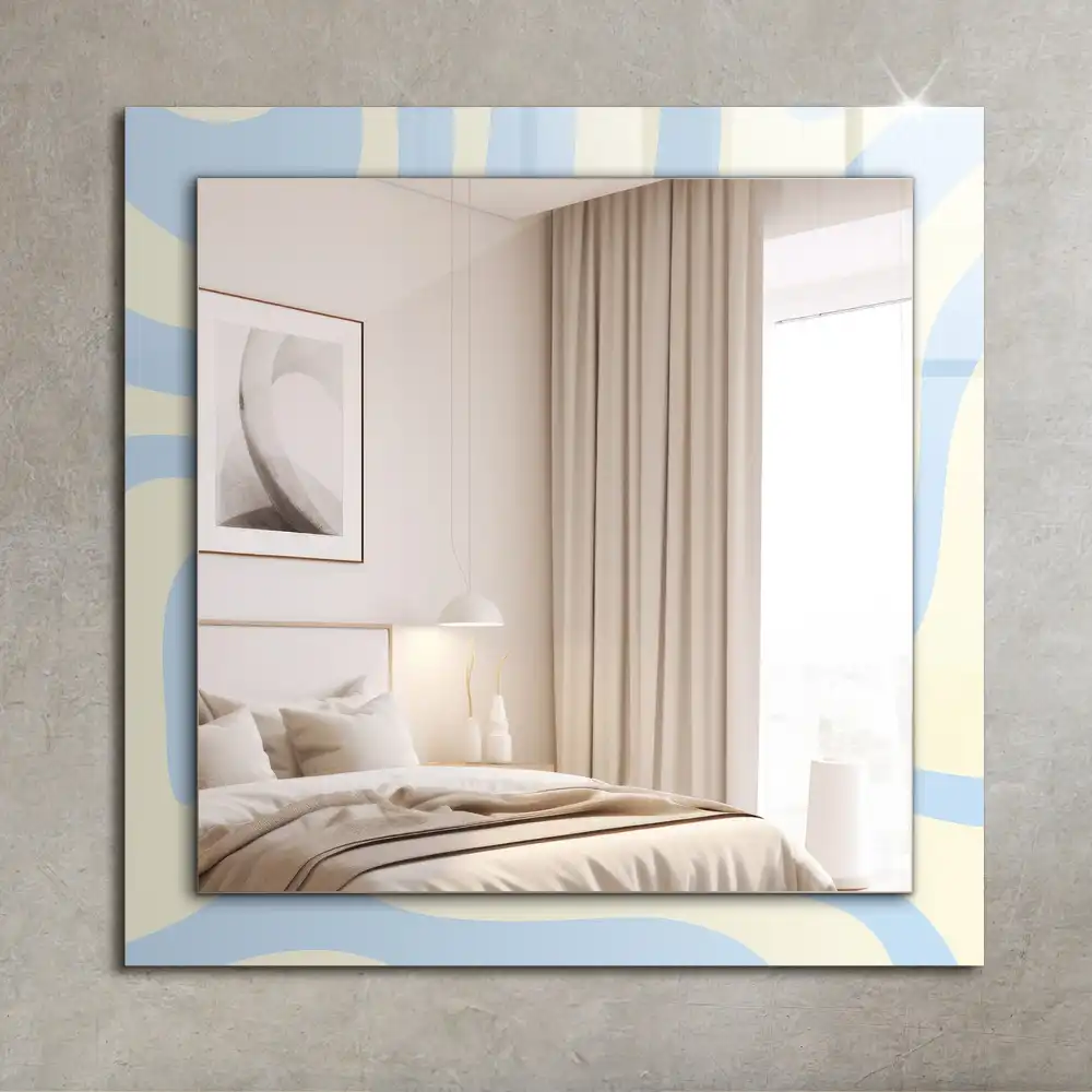 Espejo rectangular estampado Patrones ondulados abstractos