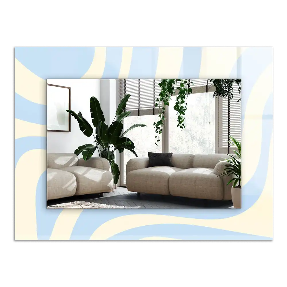 Espejo rectangular estampado Patrones ondulados abstractos