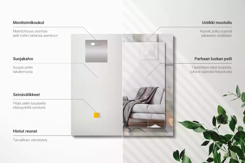 Espejo rectangular estampado Patrones abstractos coloridos