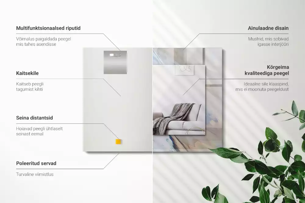 Espejo rectangular estampado Patrones abstractos coloridos