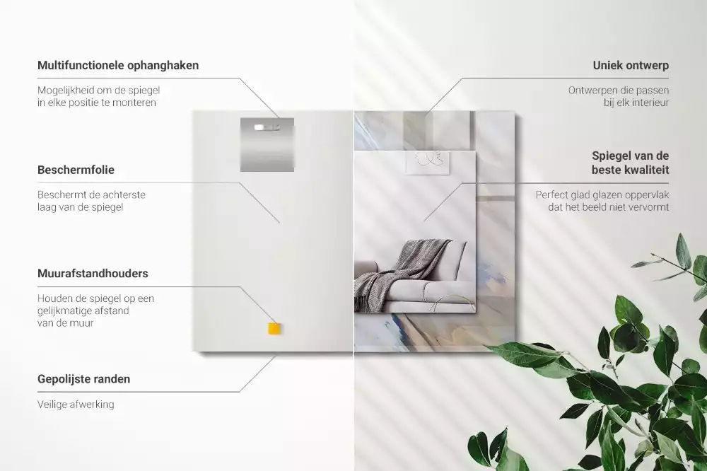 Espejo rectangular estampado Patrones abstractos coloridos