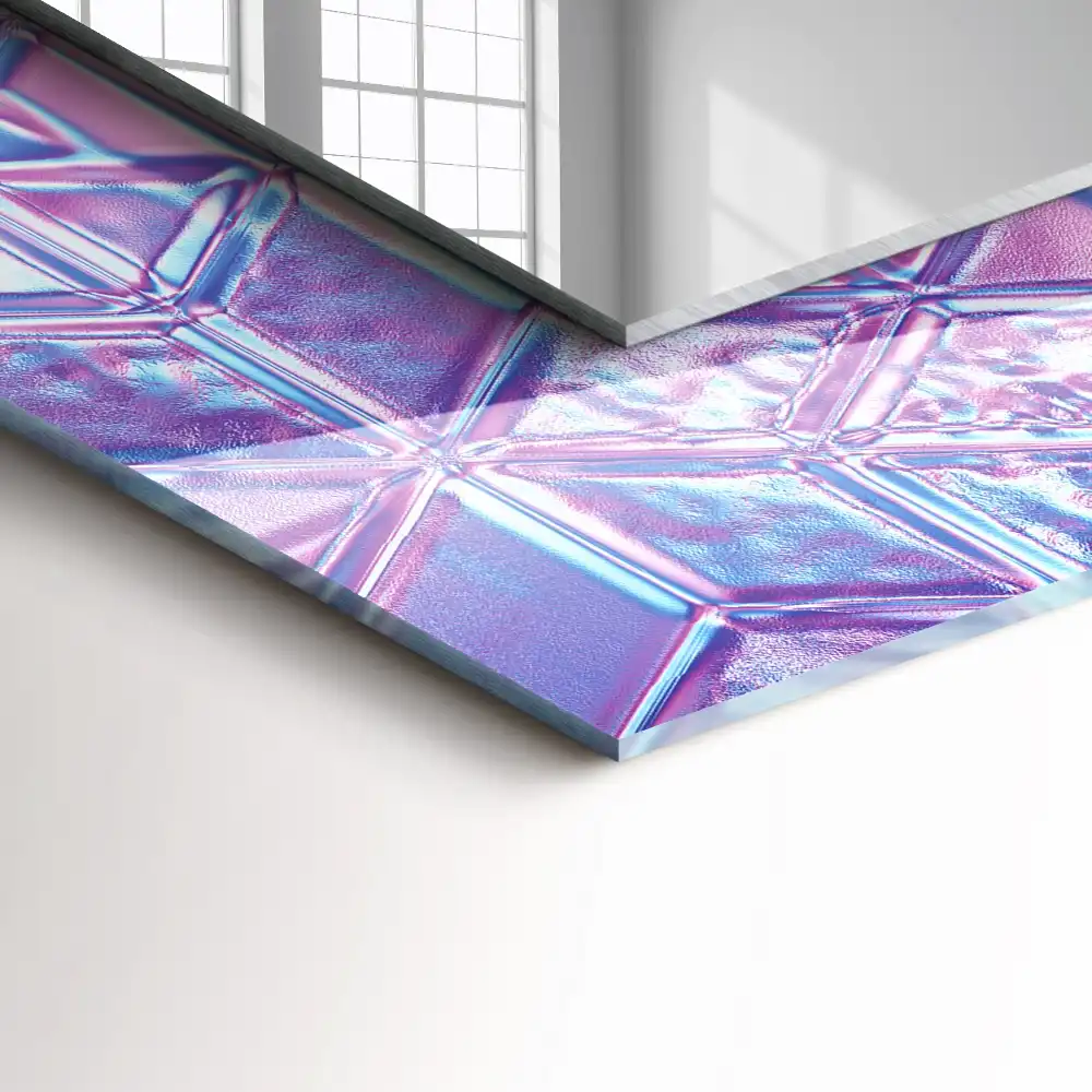 Espejo rectangular impreso Cubos de colores transparentes