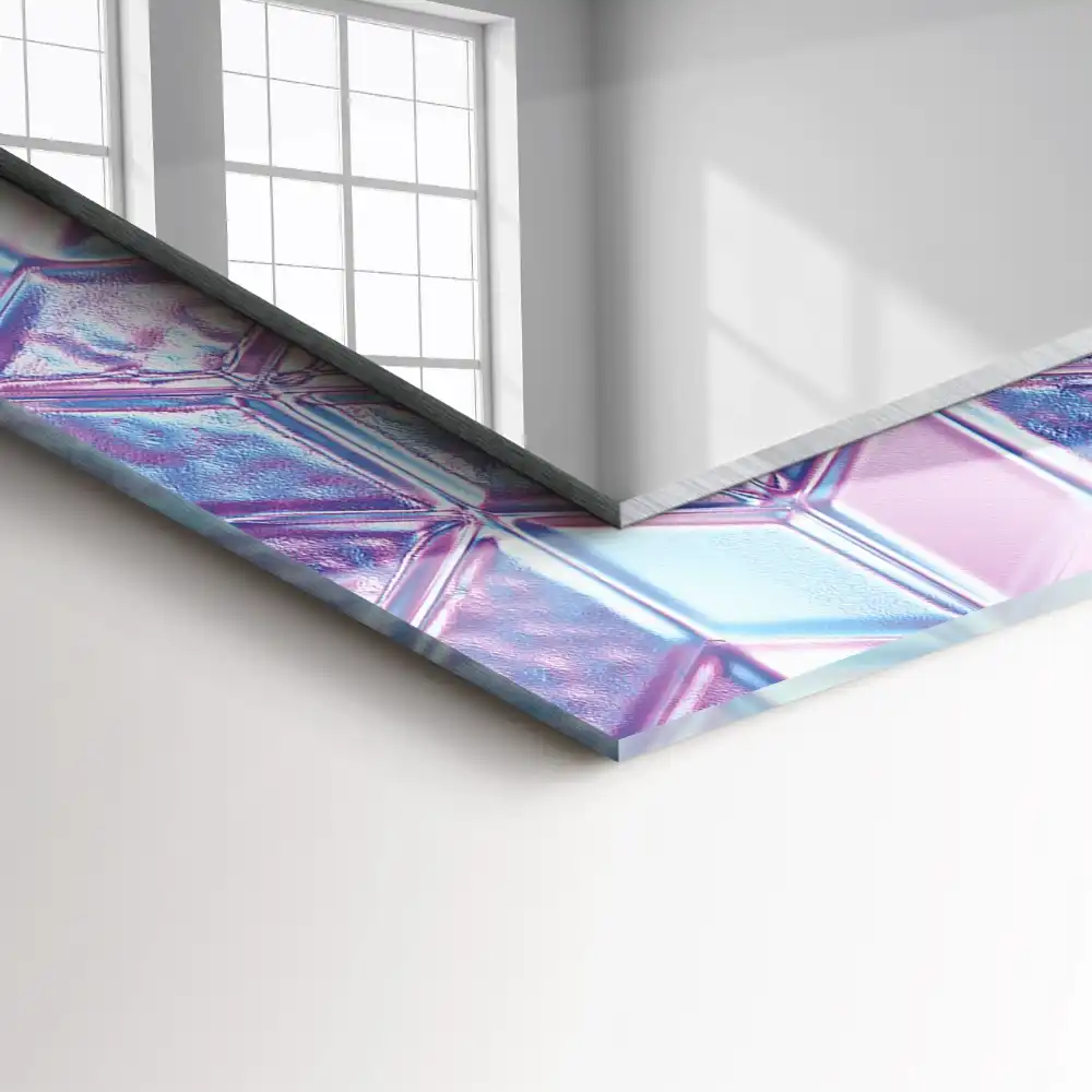 Espejo rectangular impreso Cubos de colores transparentes