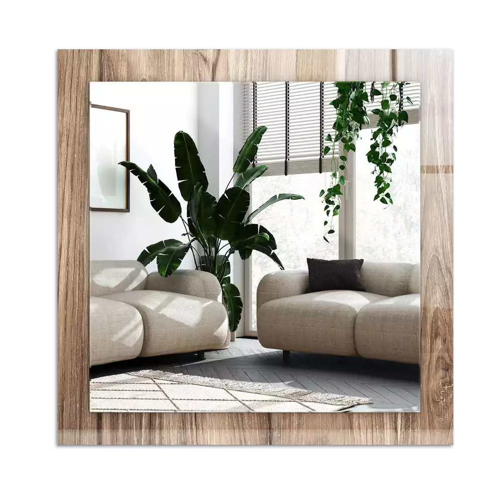 Espejo rectangular impreso Tablas de suelo de madera