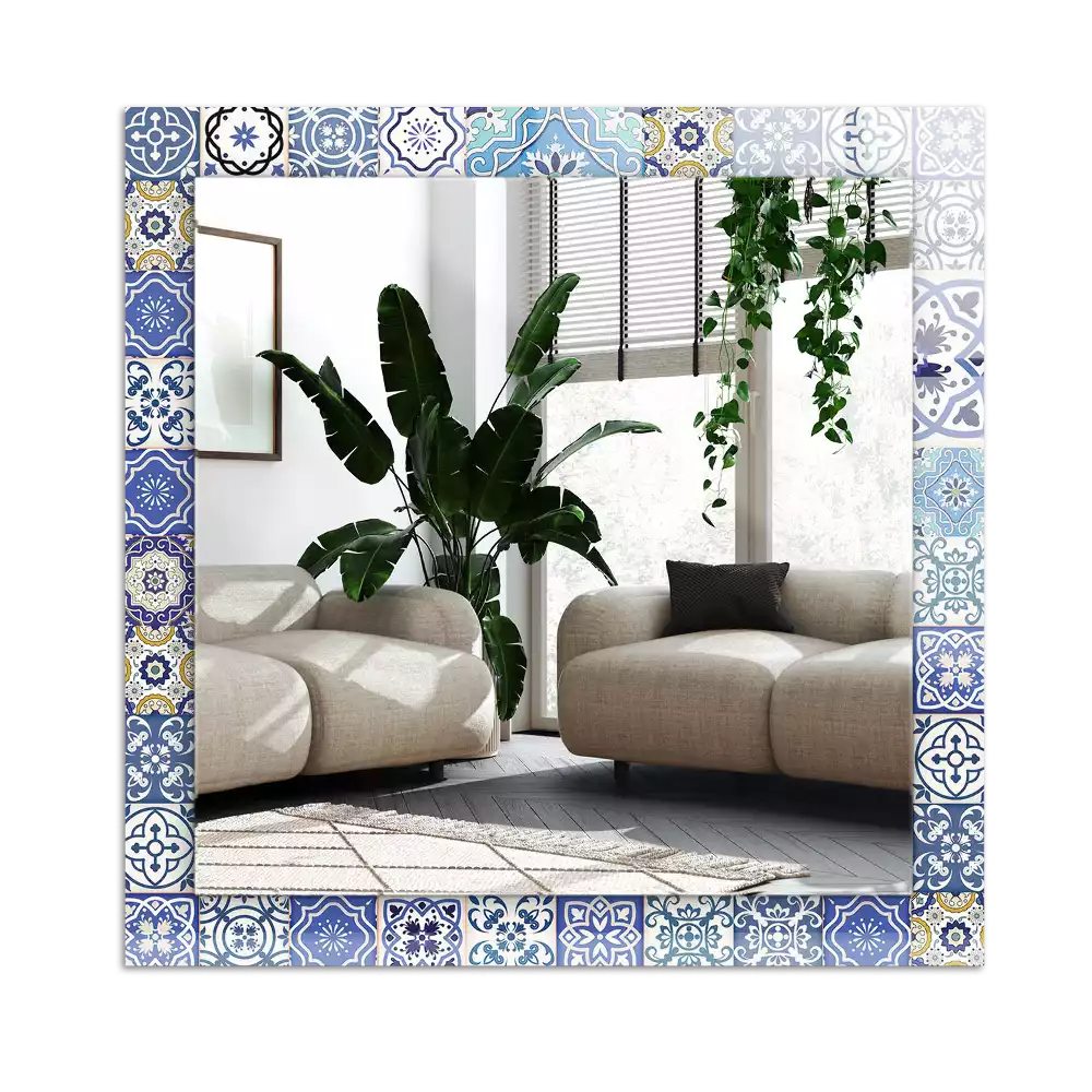 Espejo rectangular estampado Azulejos de mosaico coloridos