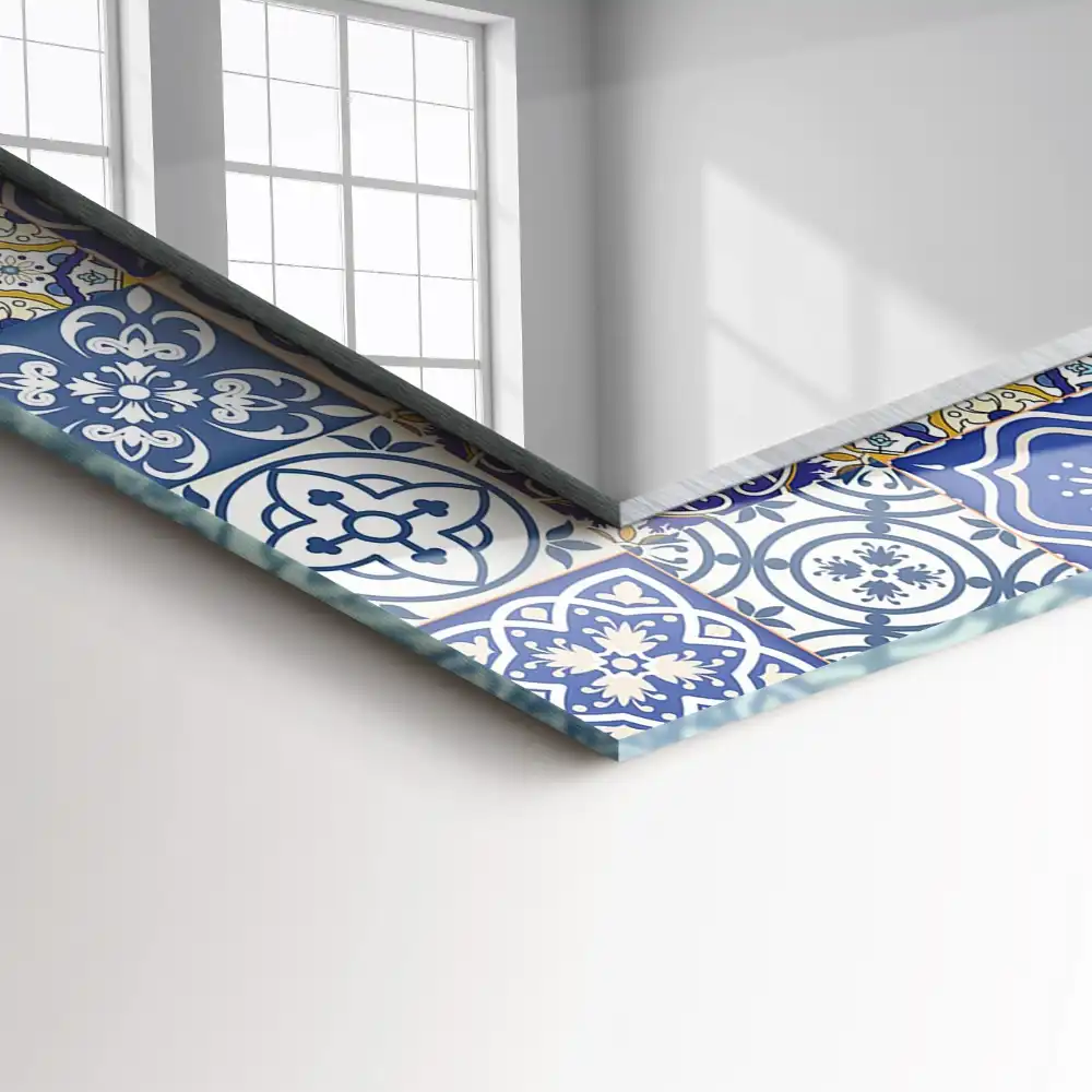 Espejo rectangular estampado Azulejos de mosaico coloridos