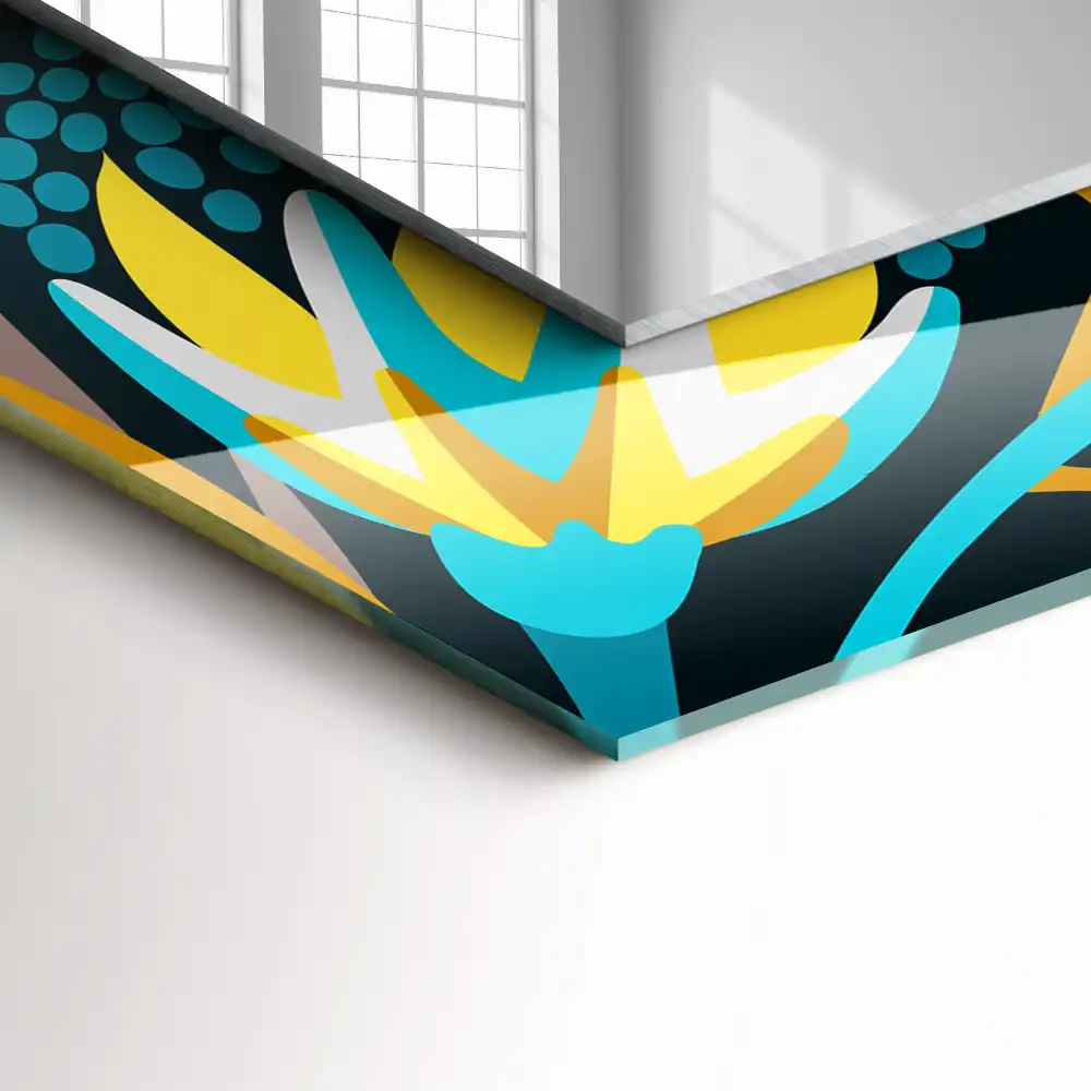 Espejo rectangular impreso Patrones de flores y hojas