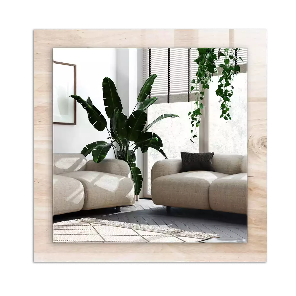 Espejo rectangular estampado Madera con nudos