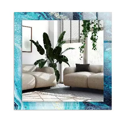 Espejo rectangular impreso Arte abstracto azul