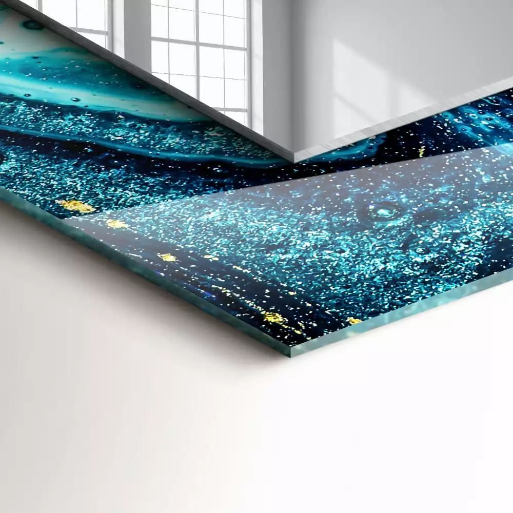 Espejo rectangular impreso Arte abstracto azul