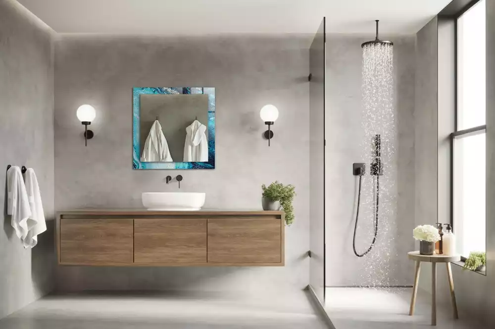 Espejo rectangular impreso Arte abstracto azul