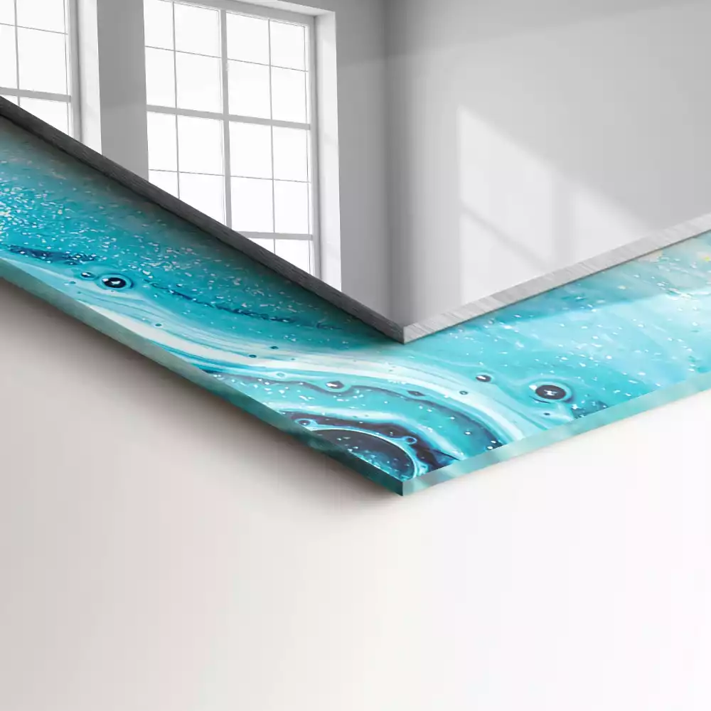 Espejo rectangular impreso Arte abstracto azul