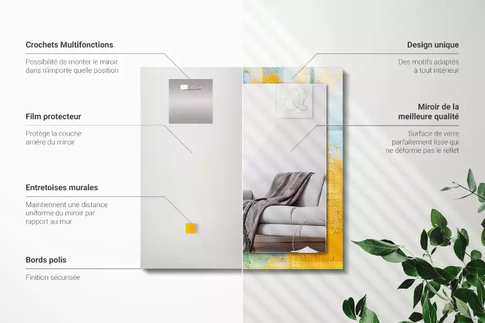 Espejo rectangular impreso Pintura al óleo abstracta