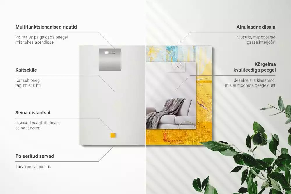 Espejo rectangular impreso Pintura al óleo abstracta