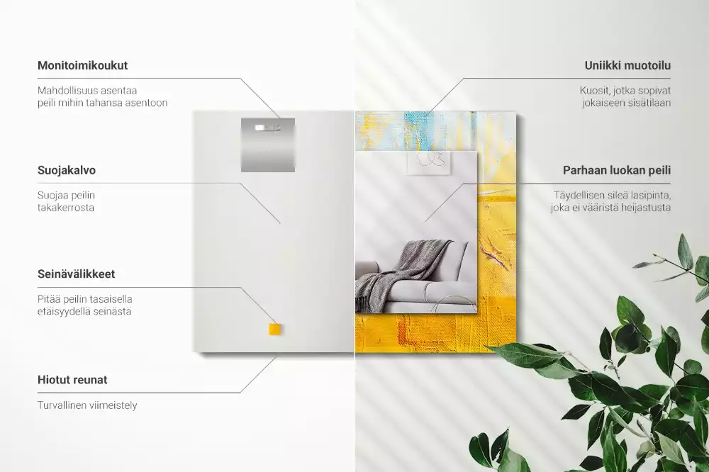 Espejo rectangular impreso Pintura al óleo abstracta