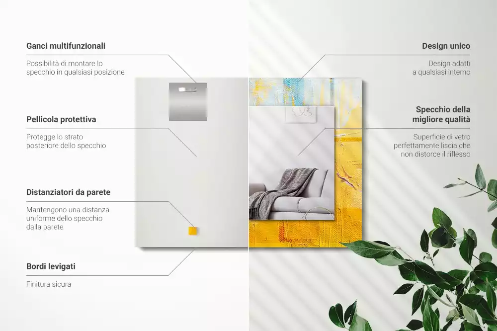 Espejo rectangular impreso Pintura al óleo abstracta