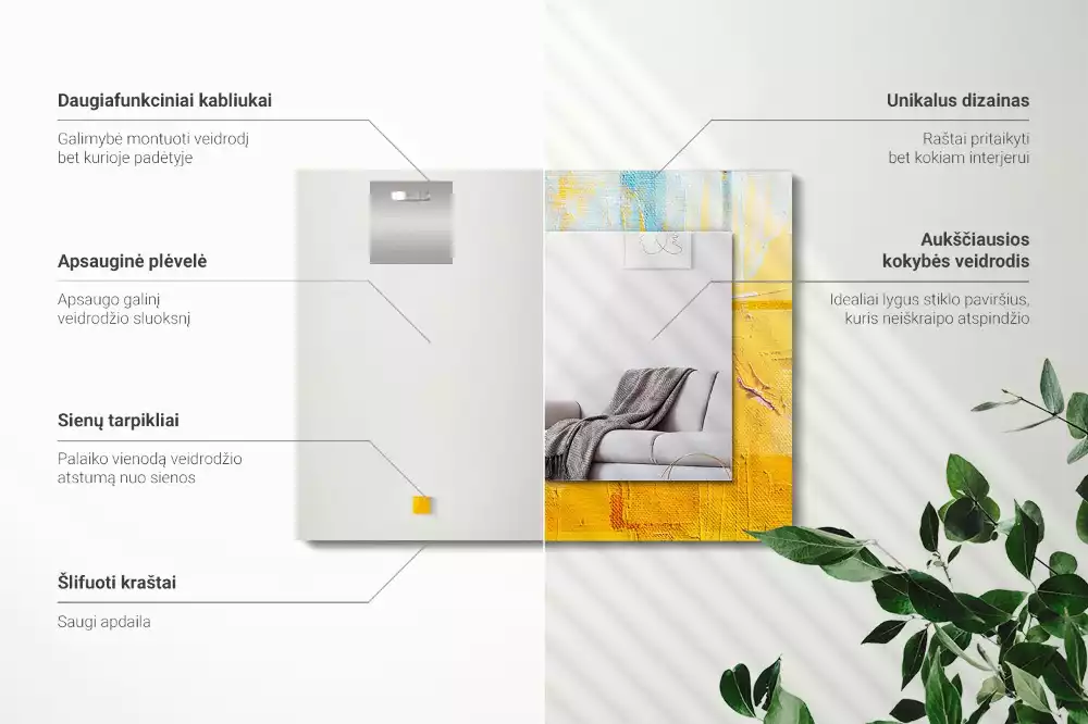 Espejo rectangular impreso Pintura al óleo abstracta