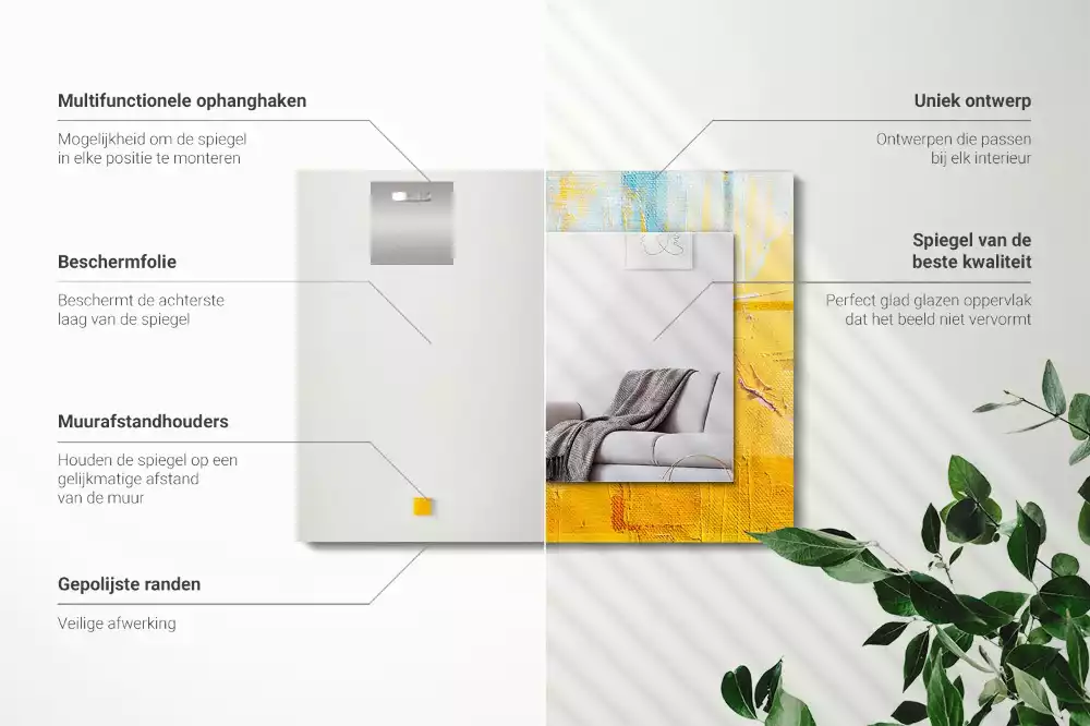Espejo rectangular impreso Pintura al óleo abstracta