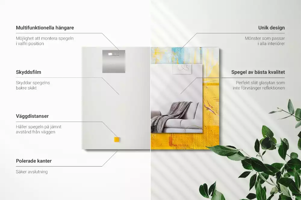 Espejo rectangular impreso Pintura al óleo abstracta