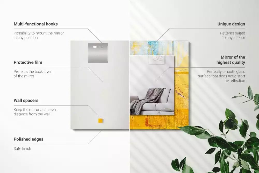 Espejo rectangular impreso Pintura al óleo abstracta