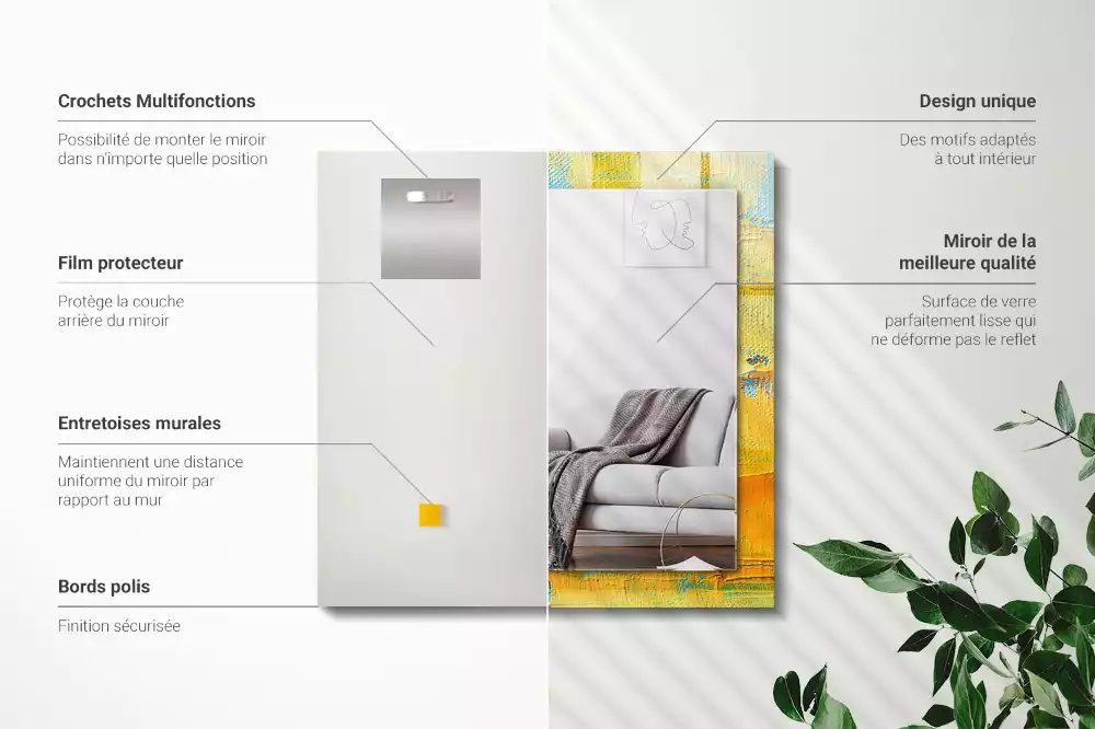 Espejo rectangular estampado Pintura al óleo abstracta