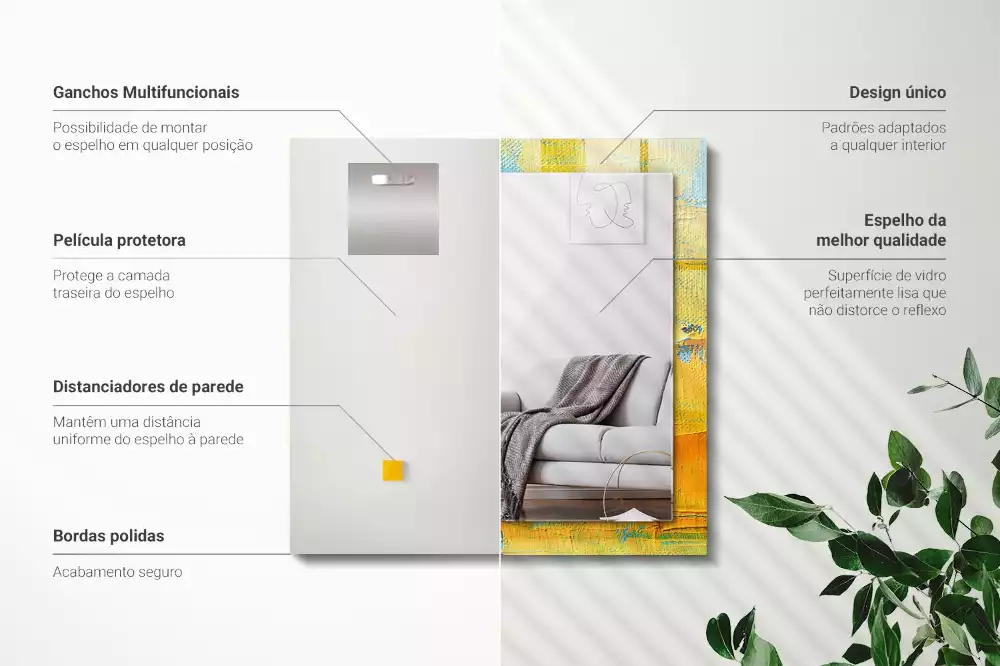 Espejo rectangular estampado Pintura al óleo abstracta