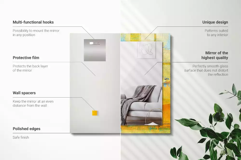 Espejo rectangular estampado Pintura al óleo abstracta