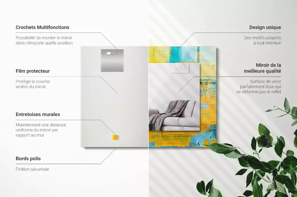 Espejo rectangular estampado Pintura al óleo abstracta