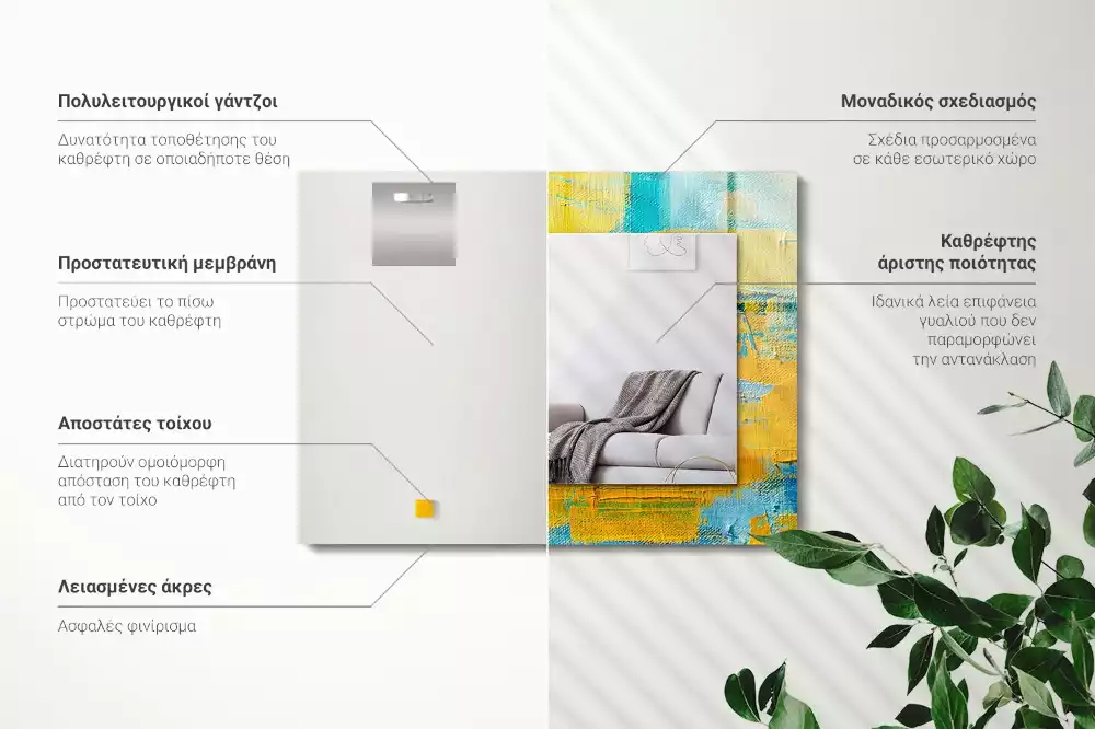 Espejo rectangular estampado Pintura al óleo abstracta