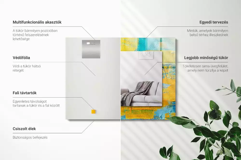 Espejo rectangular estampado Pintura al óleo abstracta