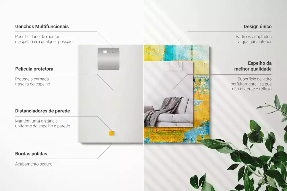 Espejo rectangular estampado Pintura al óleo abstracta