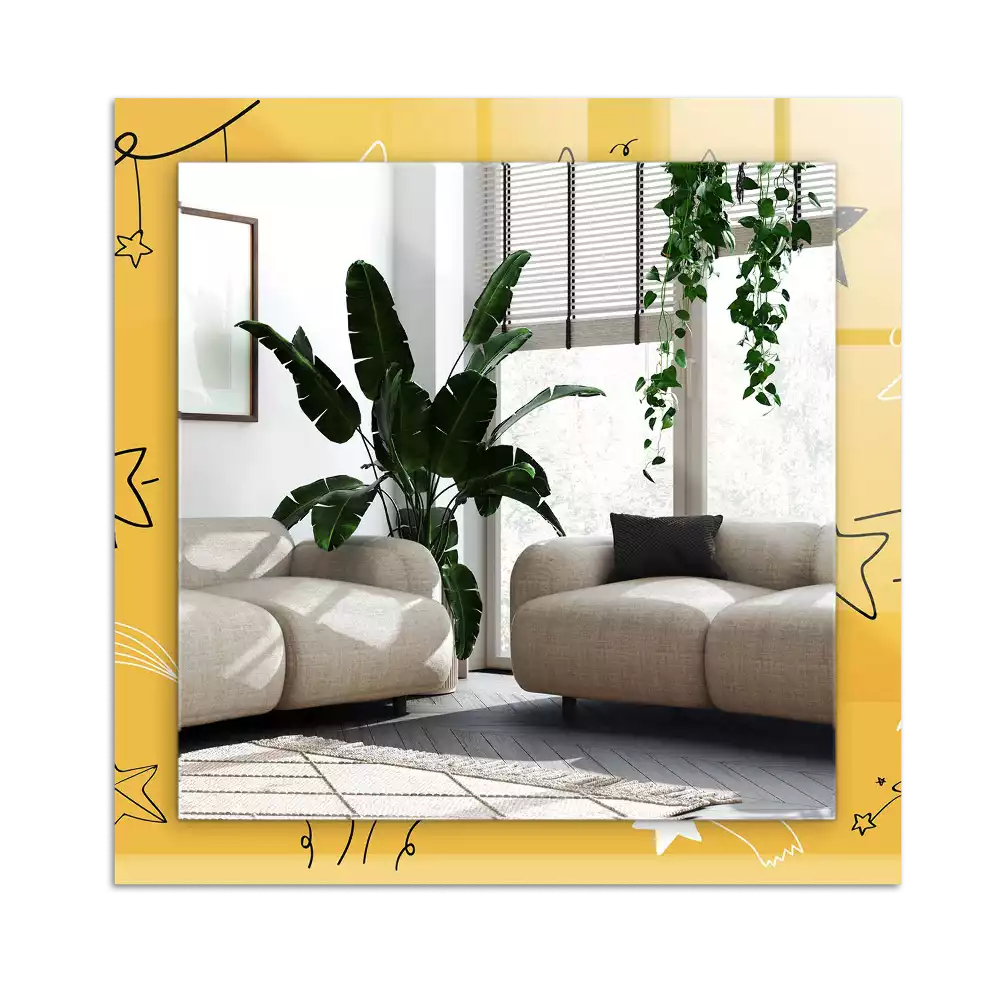 Espejo rectangular estampado Dibujos de varias estrellas