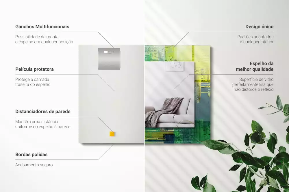 Espejo rectangular impreso Composición abstracta de colores