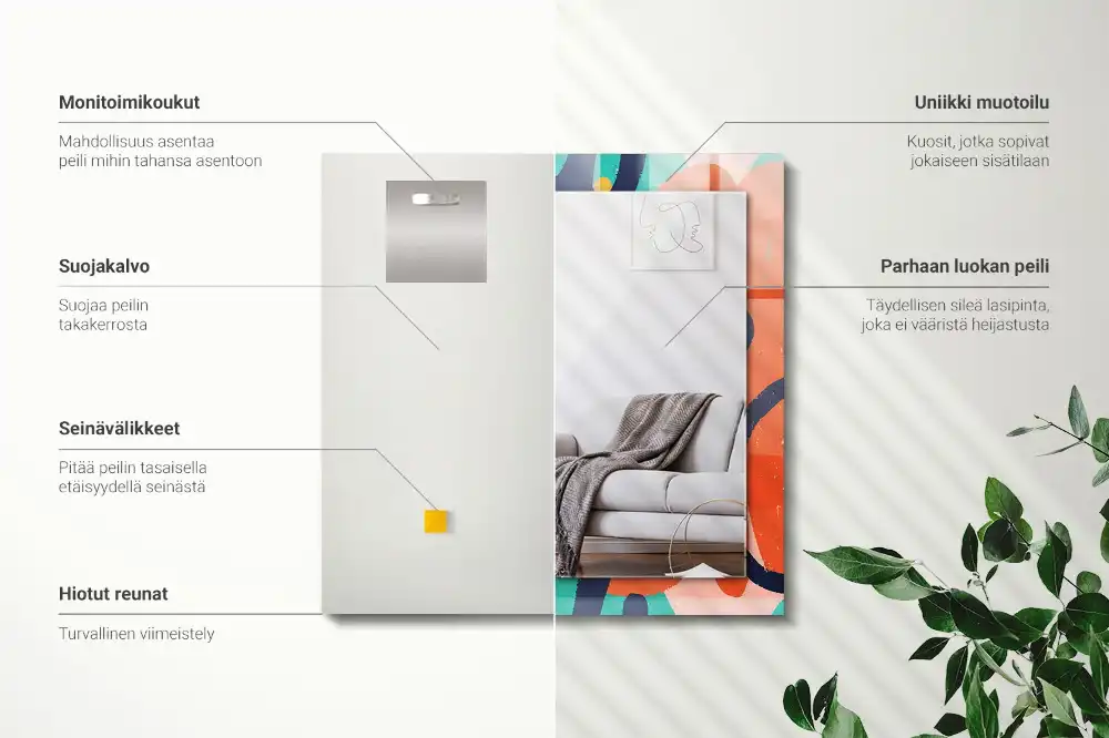 Espejo rectangular impreso Gráficos abstractos coloridos