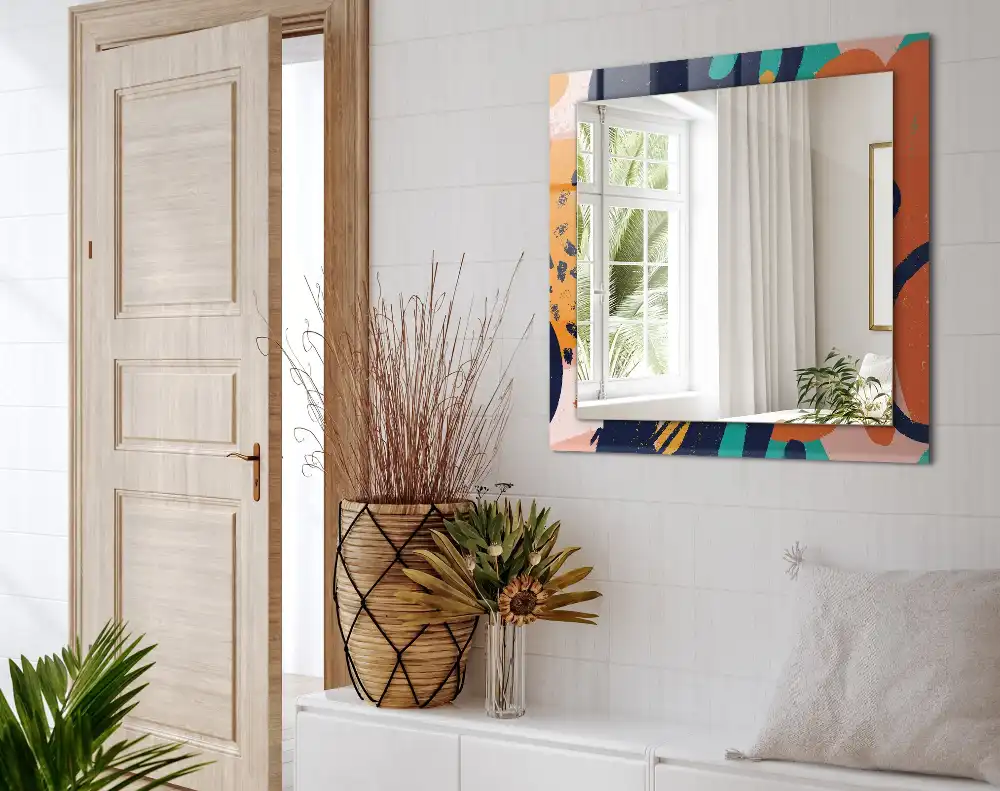 Espejo rectangular impreso Gráficos abstractos coloridos