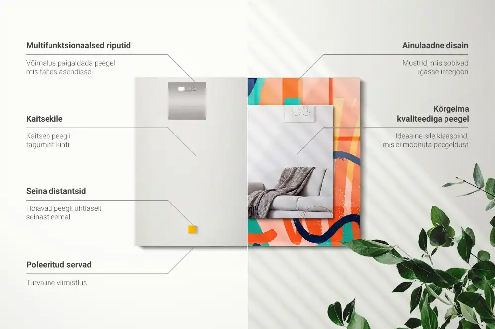 Espejo rectangular impreso Gráficos abstractos coloridos