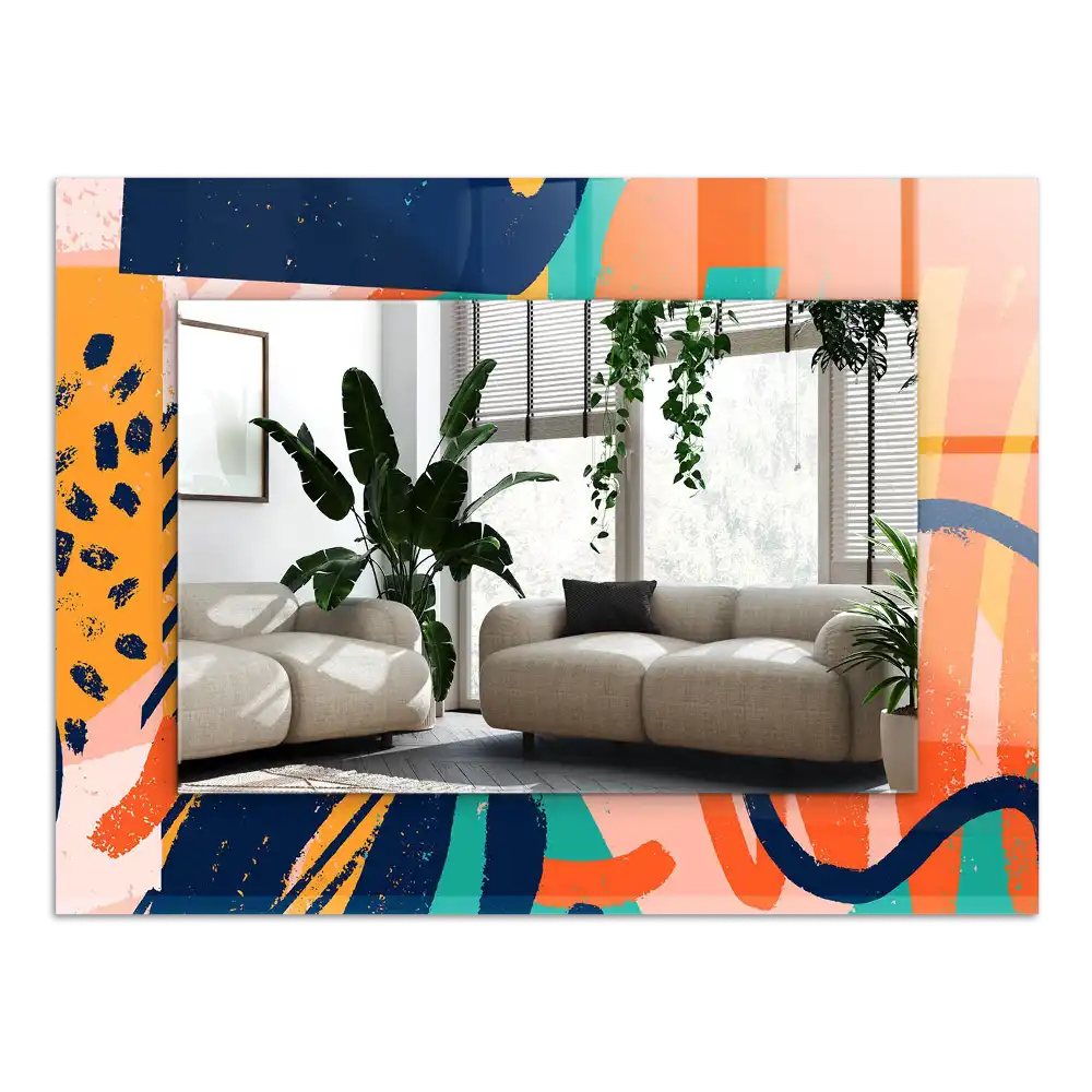 Espejo rectangular impreso Gráficos abstractos coloridos