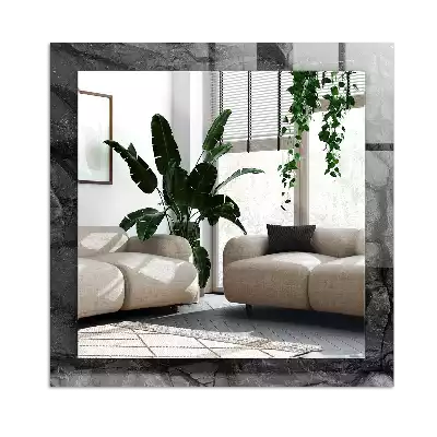 Espejo rectangular impreso Grietas en la roca negra