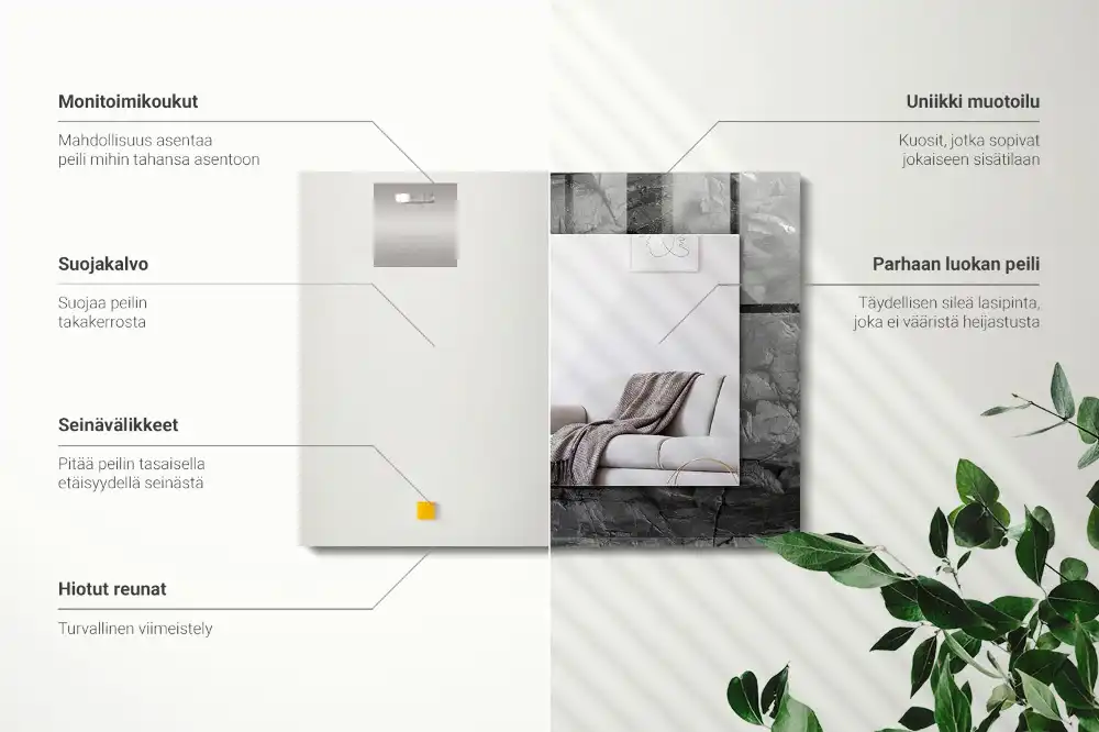 Espejo rectangular impreso Grietas en la roca negra