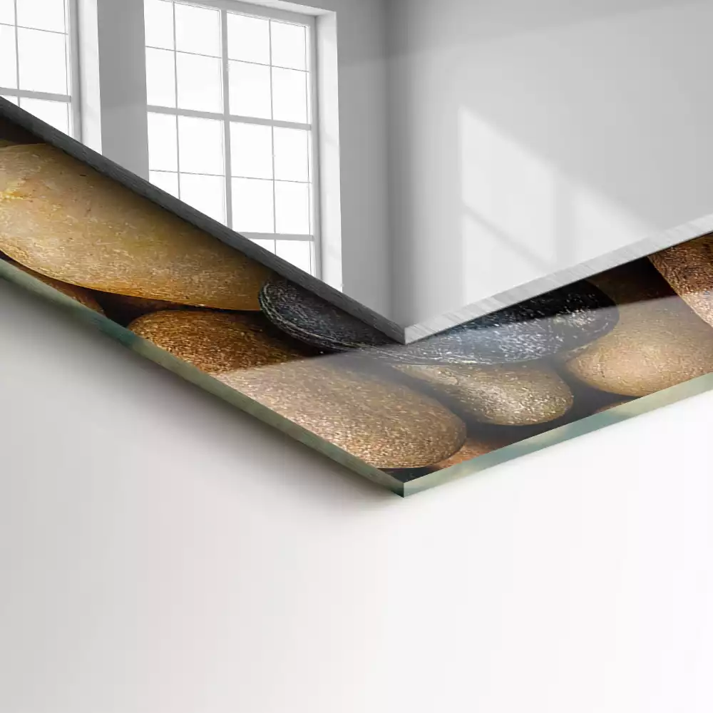 Espejo rectangular estampado Piedras lisas de colores