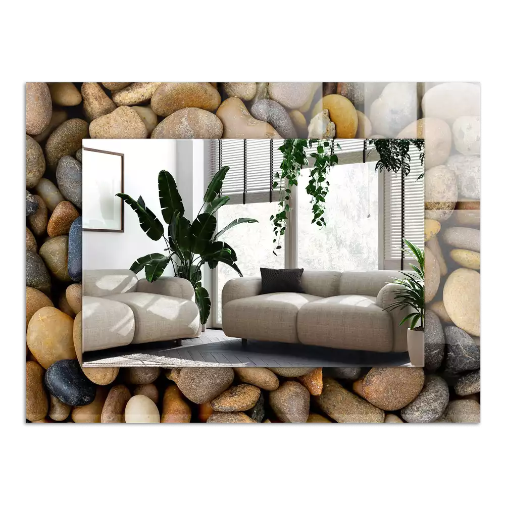 Espejo rectangular estampado Piedras lisas de colores