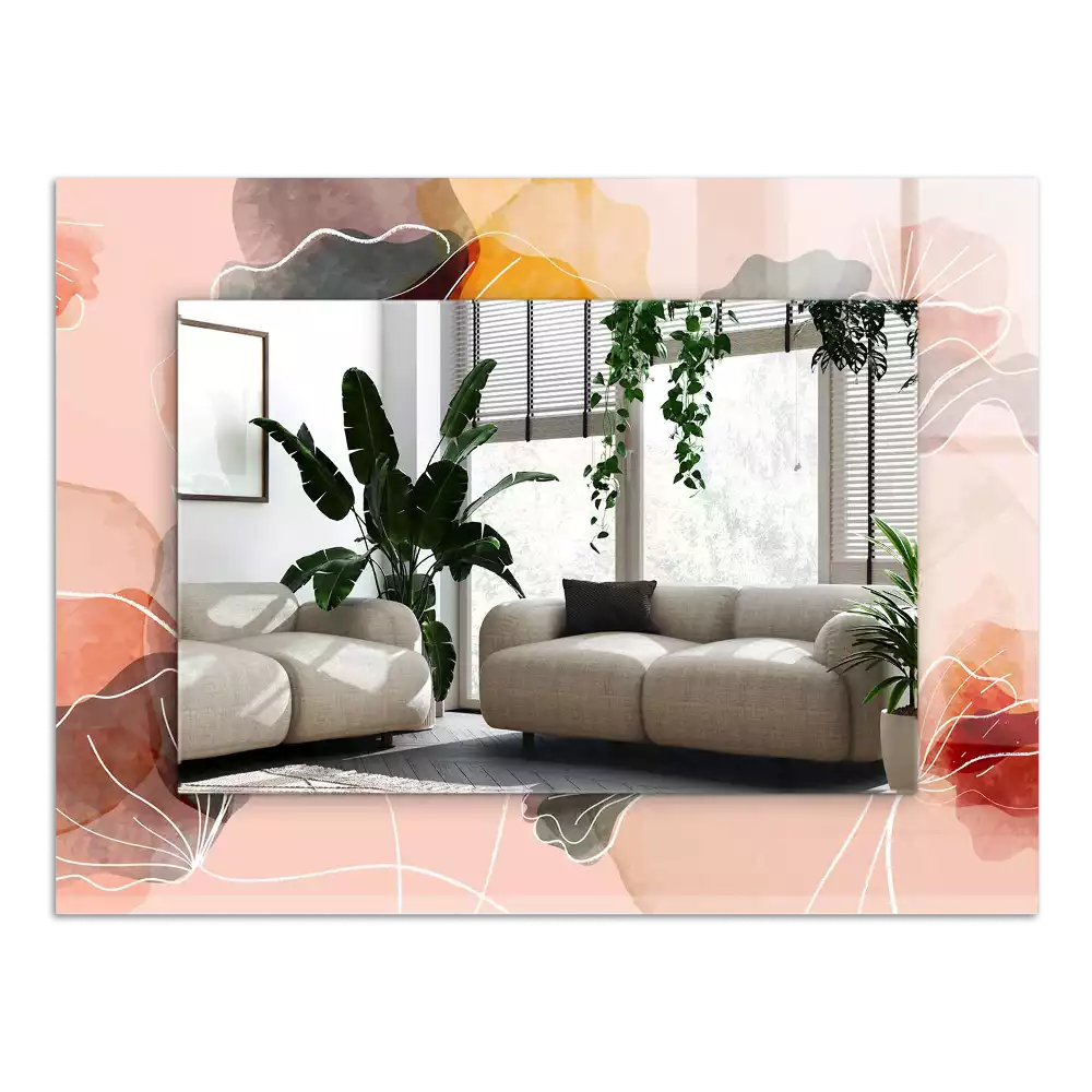 Espejo rectangular estampado Patrones florales abstractos