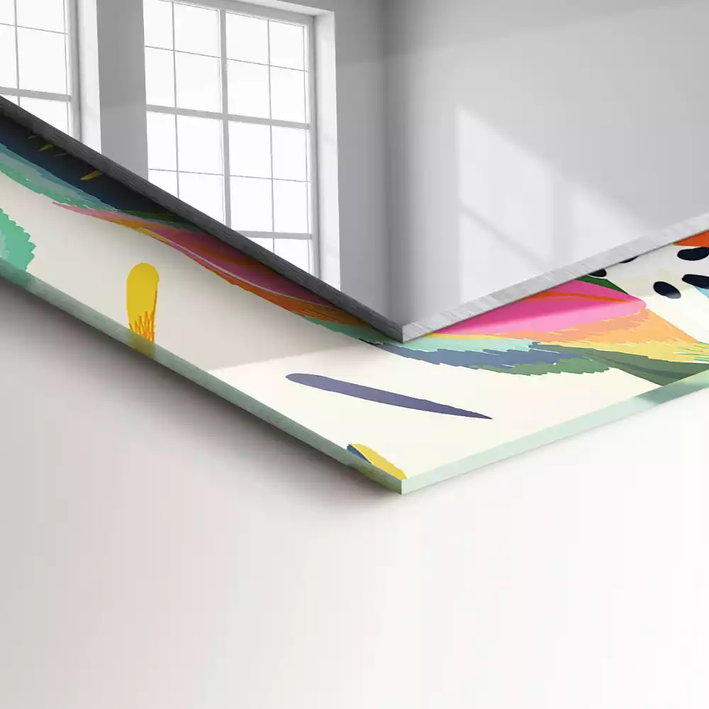 Espejo rectangular impreso Patrón de hojas de colores