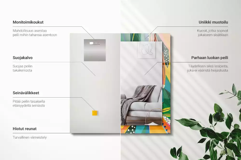 Espejo rectangular impreso Patrón abstracto colorido