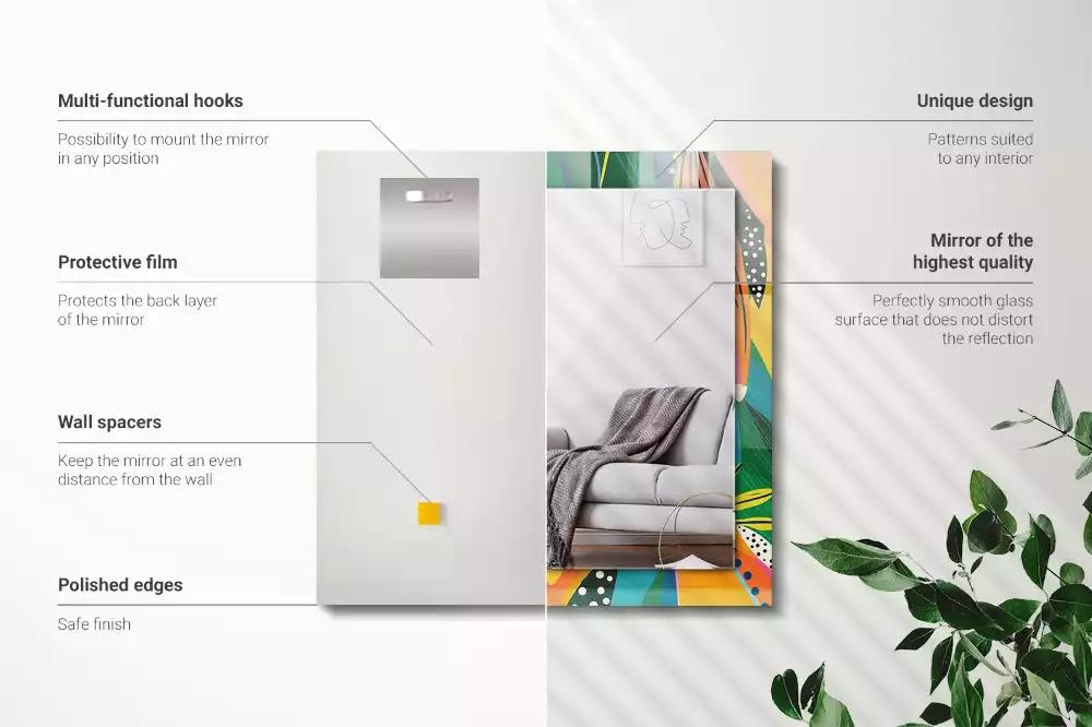 Espejo rectangular impreso Patrón abstracto colorido