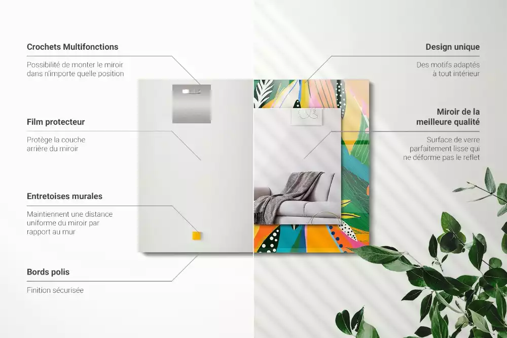 Espejo rectangular impreso Patrón abstracto colorido