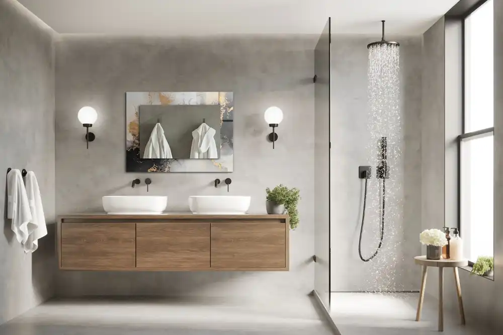 Espejo rectangular estampado Arte moderno abstracto